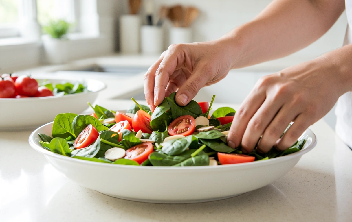 Preparación de comida saludable en PesoSalud